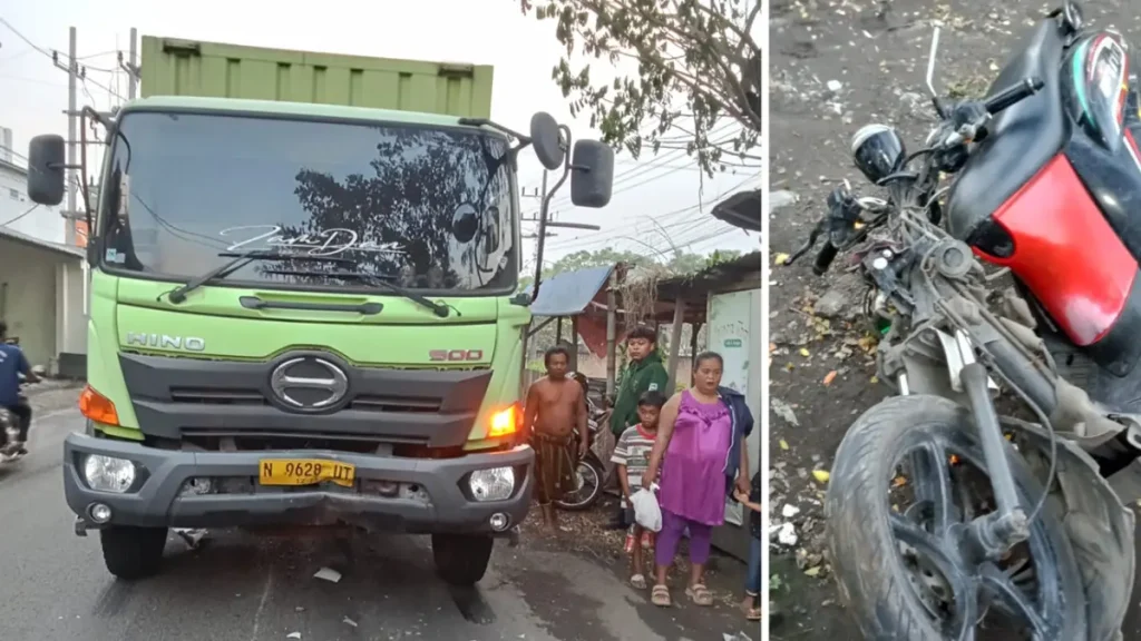apes-korban-tergeletak-usai-motor-yamaha-fino-yang-dikemudikannya-menabrak-bagian-depan-truk-boks-foto-kanan-kondisi-motor-yamaha-fino-yang-bagian-depannya-alami-ringsek-parah-ASR9n